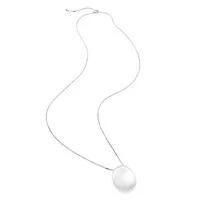 Colar Lupine Grande Acetinado com Banho de Ródio Branco