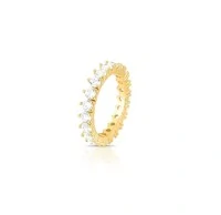 Anel Riviera Cravejado de Zircônias com Banho de Ouro 18K