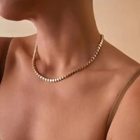 Colar Colmeia com Mix de Banhos Ouro 18K e Ródio Branco
