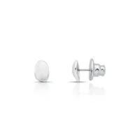 Brinco Annie PP Acetinado com Banho de Ródio Branco
