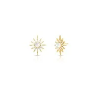 Brinco Estrela com Pérola e Zircônias – Banho de Ouro 18K | Brilho Clássico