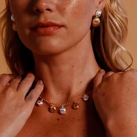 Colar Uova com Mix de Banhos e Acabamento Acetinado