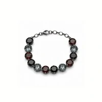 Pulseira Riviera com Cristais e Banho de Ródio Negro