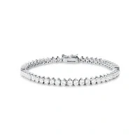 Pulseira Riviera 3 pontos com Zircônias e Banho de Ródio Branco