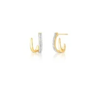 Brinco Hook com Zircônias e Banho de Ouro 18K