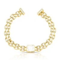 Pulseira Ice com Cristal, Zircônias e Banho de Ouro 18K