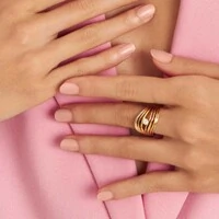 Anel Mocho Uno com Zircônia e Banho de Ouro 18K