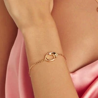 Pulseira Mocho com Zircônias e Banho de Ouro 18K