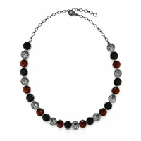 Colar Riviera com Cristais e Banho de Ródio Negro