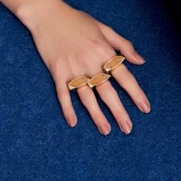 Anel Cristal Navete Qtz Rutilo com Banho de Ouro 18k