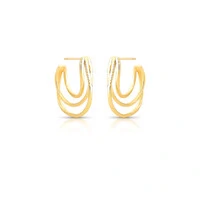 Brinco Argola Fios com Banho de Ouro 18K