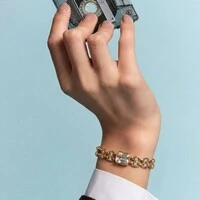 Pulseira Ice com Cristal, Zircônias e Banho de Ouro 18K