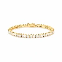Pulseira Riviera 3 pontos com Zircônias e Banho de Ouro 18K