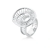 Anel Spiral Aramado com Banho de Ródio Branco