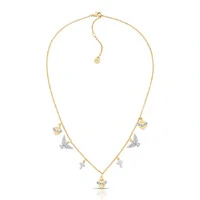 Colar Fé com pingentes em Banho de Ouro 18K e Zircônias