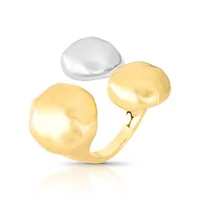 Anel Martelado com Mix de Banhos e acabamento Acetinado