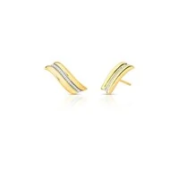 Brinco Auguri com Zircônias - Banho de Ouro 18K | Design Fluido e Sofisticado