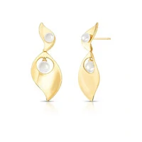 Brinco Dune Pendente com Pérola Barroca e Banho de Ouro 18K