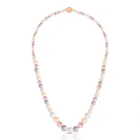 Colar Gradiente com Pérolas e Banho de Ouro Rosé