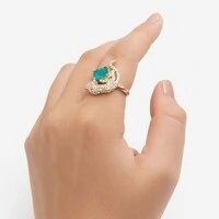 Anel Salvaje com Cristal e Zircônias em Banho de Ouro 18K