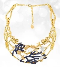 Colar Atlantis com Pérola Barroca, Zircônias multicoloridas e Banho de Ouro 18K