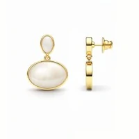 Brinco Beauvoir com Madrepérola e Banho de Ouro 18K