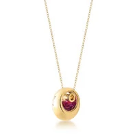 Colar Aurora com Banho de Ouro 18K e Cristais encapsulados em Rosa