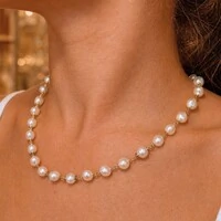 Colar com Pérolas Naturais M com Banho de Ouro 18K