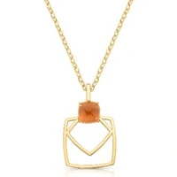 Colar Apricot com Cristal e Banho de Ouro 18k
