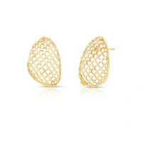 Brinco Aramado com Zircônias e Banho de Ouro 18K - Elegância Clássica com Brilho Moderno