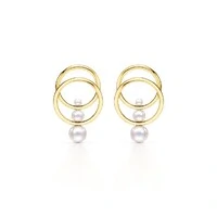 Brinco Gilberto com Pérolas e Banho de Ouro 18k