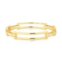 Bracelete Retangular Vazado com Banho de Ouro 18K