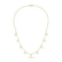 Colar Vidal com Cristais e Banho de Ouro 18K
