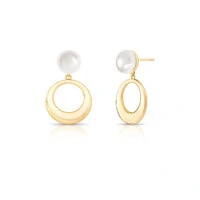 Brinco Abdul com Pérolas Shell e Banho de Ouro 18K