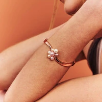 Bracelete Bubbles com Pérolas, Zircônias e Banho de Ouro Rosê