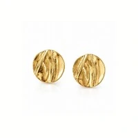 Brinco Stem Rool – Banho de Ouro 18K | Acabamento Orgânico e Moderno