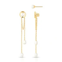 Brinco Fio com Pérolas e Banho de Ouro 18K – Delicadeza Atemporal