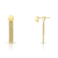Brinco Lima Petit com Franjas Acetinado com Banho de Ouro 18K
