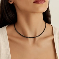 Colar Riviera com Zircônias Negras e Banho de Ródio Negro