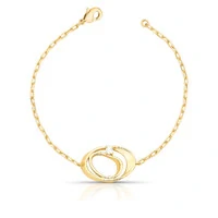 Pulseira Mocho com Zircônias e Banho de Ouro 18K