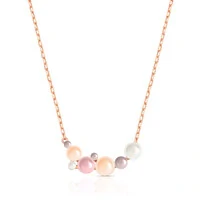 Colar Beth com Pérolas e Banho de Ouro Rosé