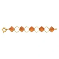 Pulseira Apricot com Cristal e Banho de Ouro 18k