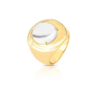 Anel Jilli com Cristal translúcido e Banho de Ouro 18K