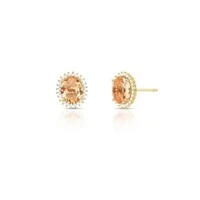 Brinco com Cristal, Zircônias e Banho Ouro 18K