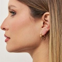 Argola Auguri Mini com Zircônias – Banho de Ouro 18K