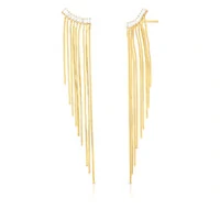 Brinco Medéia com Zircônias e Banho de Ouro 18K