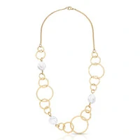 Colar Aruba com Pérolas de Agua doce e Banho de Ouro 18k