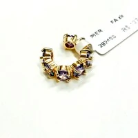 piercing Cravejado com Banho de Ouro 18K