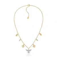 Colar Fé II com pingentes em Banho de Ouro 18K e Zircônias