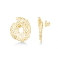 Brinco Folia com Design Escultural e Banho de Ouro 18K - Sofisticação Contemporânea